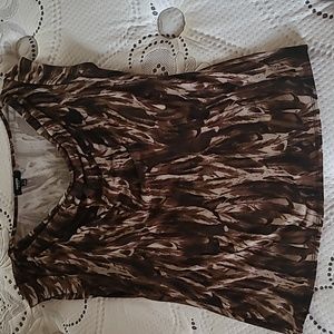 Sleeveless, brown blouse